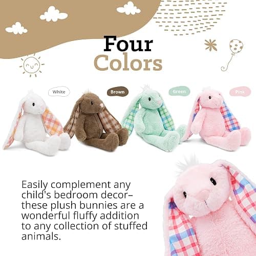 Plushible Easter Bunny Stuffed Animal, 18" (Pink) - Plush, Soft Embroidered Stuffed Bunny Toy for Kids, Newborns, Boys & Girls, Cuddly and Adorable Plush Toys thumbnail 4
