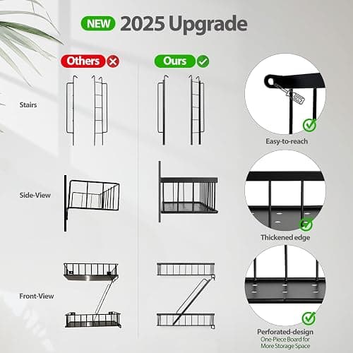 SweetSage Fire Escape Wall Shelf - New York Decorative Ladder Shelf, Wall Art Floating Shelf Black Metal Shelves for Bedroom, Home Office Storage and Display (3-Tier) thumbnail 5