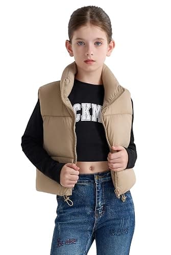 SOLOCOTE Girls Puffy Vest Coat Water-Resistant Warm Winter Sleeveless Kids Jacket for 4-14 Years - Image 1