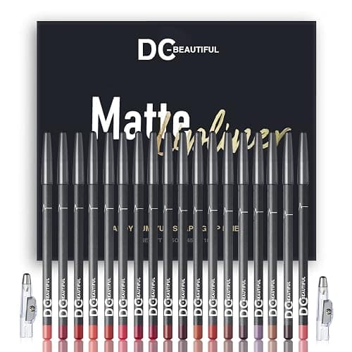 DC-BEAUTIFUL 18 Colors Lip Liners Pencil Set with 2 Pencil Sharpeners, Premium Waterproof Smooth Lip Pencils, Long Lasting Matte Makeup Lipliners - Image 1