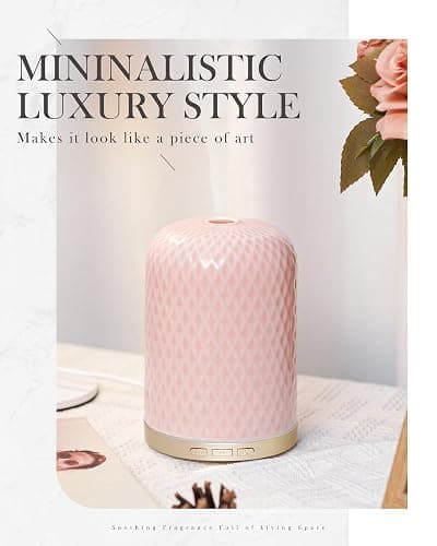 Essential Oil Diffuser - 2.4MHz Ultrasonic Ceramic Diffuser with Pulse/Continuous Mist & Night Light, Waterless Auto-Off, Silent Aromatherapy Diffuser for Home, Office, Yoga, Spa, Gifts & Home Decor. thumbnail 3