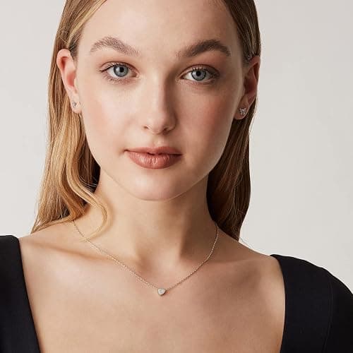PAVOI 14K Gold Plated Tiny Heart Necklace | Dainty Necklace for Women | Personalized Letter Heart Choker | Adjustable Slider thumbnail 4