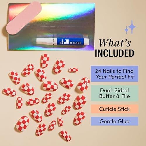 Chillhouse - Chill Tips, Press on Nails Kit - That's Amore (Oval) - 30 Nail Shapes & Sizes - Up to 3 Weeks of Wear - Customizable Fit - Reusable - Latina Founded & Women Owned - Beauty & Self Care thumbnail 4