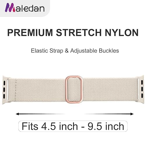 Maledan 10 Pack Stretchy Solo Loop Compatible with Apple Watch Band 40mm 38mm 41mm 42mm 44mm 45mm 46mm 49mm Women Men,Soft Nylon Elastic Braided Strap for iWatch Series 11 10 9 8 7 6 5 4 3 2 1 SE Ultra thumbnail 3