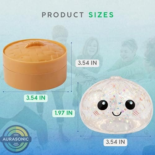Glitter Dumpling Squishy Mystery Box - Smile White and Gold 2026 Upgraded Dumplings Squishes for Adults Teens Squeeze Easter Basket Stuffers & Stocking Stuff - 2 Pcs thumbnail 2