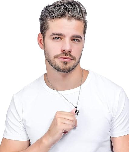 FIBO STEEL Stainless Steel Mens Womens Pendant Necklace Heart Puzzle 22 Inches Chain 2 Pcs a Set thumbnail 5