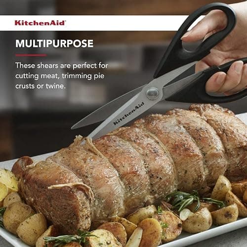 KitchenAid All Purpose Kitchen Shears with Protective Sheath Durable Stainless Steel Scissors, Dishwasher Safe, Soft Grip Comfort Handle, 8.72 Inch, Black thumbnail 9