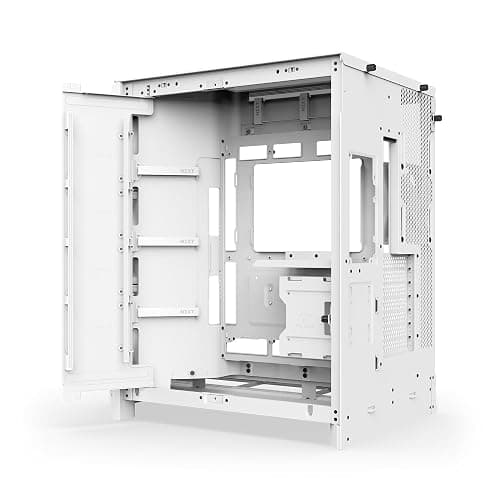 NZXT H9 Flow (2025) – Large Dual-Chamber ATX Mid-Tower Airflow PC Case – Includes 3 x 140mm & 1 x 120mm Fans – 420mm Radiator Support – Tempered Glass – Back-Connect Ready – White thumbnail 9