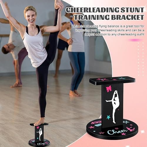 Weysat 12.2 x 13.2 Inch Wooden Cheer Flyer Stand Cheerleading Balance Trainers for Adult Core Strength, Stunt Flexibility & Coordination Training Equipment thumbnail 5