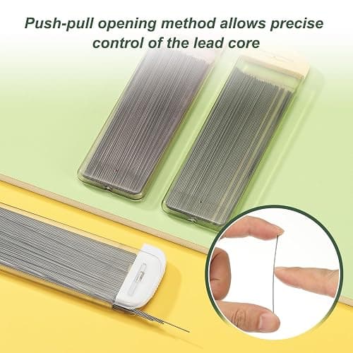 PATIKIL 300Pcs HB Mechanical Pencil Lead, 0.5mm Black Lead Refill Break Resistant Pencil Refills for Writing Office Supplies, White/Yellow/Pink thumbnail 5