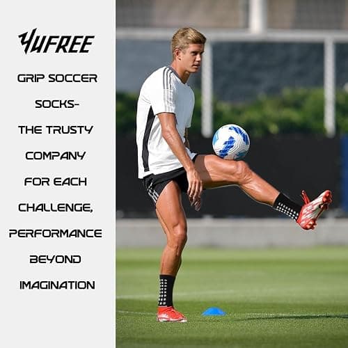 Yufree Soccer Grip Socks for Ultra Traction, 4 Pairs | Breathable moisture-wicking fabric, comfortable secure fit, wash-durable construction, built for training and games thumbnail 4