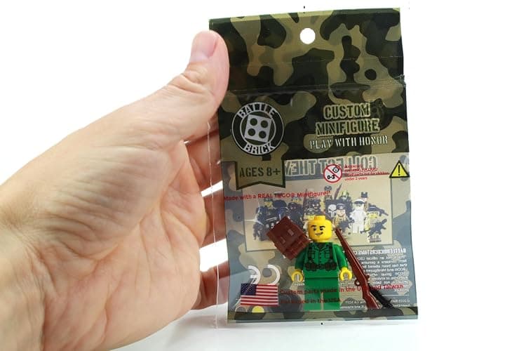 Battle Brick 1.6 Inches Tall US Army WW2 Rifleman Soldier Collectible Custom Minifigure | Printed in the USA | Genuine Military Minifig| Great Gift for Teen to Adult AFOL thumbnail 3