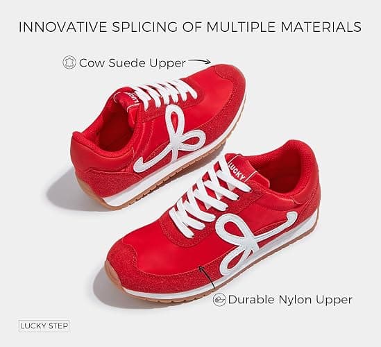 LUCKY STEP Women's Fashion Sneakers Trendy Stylish Low Top Classic Retro Casual Ladies Comfortable Running Walking Shoes thumbnail 4