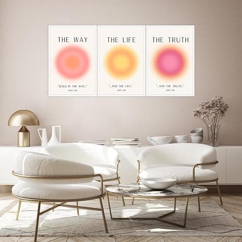 KFDJIG Jesus Poster Set of 3,Jesus Is The Way and The Truth and The Life Bible Verse Canvas Wall Art Religious Christian Minimalist Prints Inspirational Decor for Bedroom Living Room 16x24in Unframed thumbnail 8