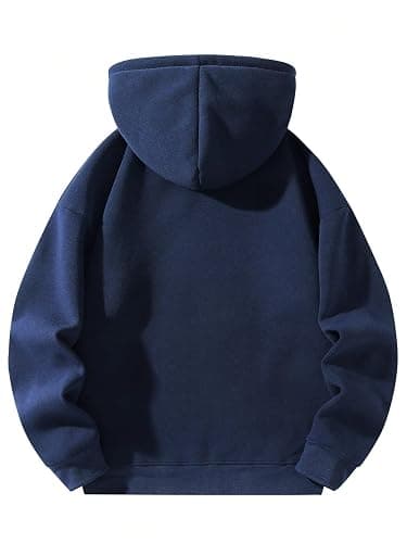 QJQ Men's Quarter Zip Up Hoodie Long Sleeve Drop Shoulder Fleece Sweatshirt Casual Pullover Hoodies Streetwear thumbnail 3