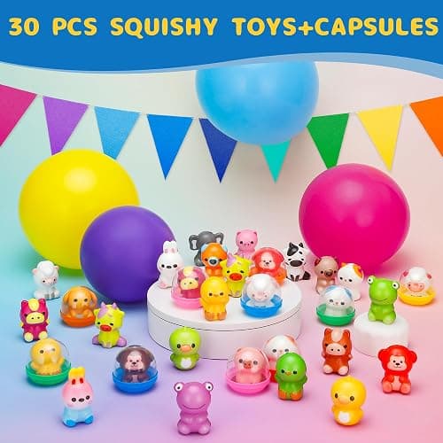 30 Packs Party Favors, Slow Rising Animal Squishy Toys with Cupsules, Goodie Bag Stuffers, Birthday Gifts, Treasure Box Toys, Kids Classroom Prizes, Claw Machine Toys, Stress Relief Squishy Toys thumbnail 4