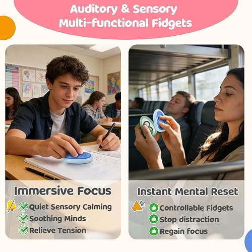 Fidget Toys Adults Stress Relief: 4 Pack Fidget Stone - Sensory Calming Desk Toys for Teens Kids with ADHD Autism - Office Tension Relief Focus Tool thumbnail 6