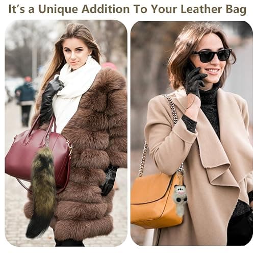 Beviliu Fox Tail Fur Keychain Cosplay Toy Party Costume Furry Wolf Tails Christmas Gift Handbag Accessory Key Chain Ring Hook thumbnail 2