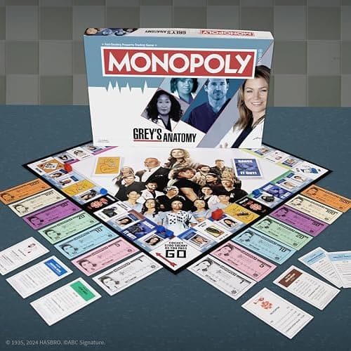 Monopoly: Grey's Anatomy Board Game | Featuring Ferry Boat, Clipboard, Scrub Top, and More | Buy, Sell, Trade Iconic Doctors from Miranda Bailey to Meredith Grey | Officially Licensed Collectible thumbnail 10