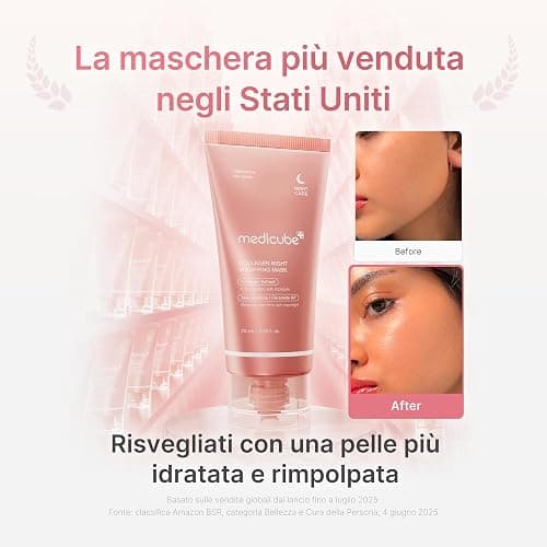 medicube Collagen Night Wrapping Mask - Maschera Collagene Viso Notturna, Idratazione e Incarnato Radioso, Effetto Rimpolpante - Skincare Coreana, 75 ml thumbnail 2
