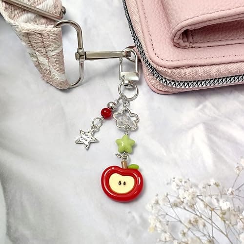 Nalefow 2PCS Cute Phone Charms Aesthetic Y2k Pink Guitar Strawberry Star Phone Straps Key Chains for Keys Bags Camera thumbnail 6