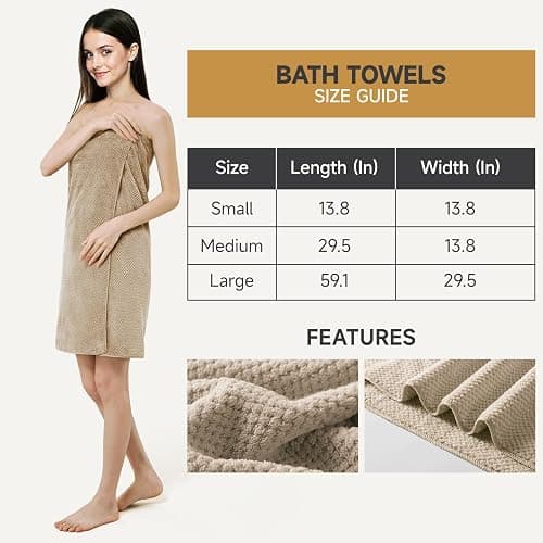 REDKISS 6-Piece Bath Towel Set - 2 Washcloths, 2 Hand Towels, 2 Bath Towels | Ultra-Fiber Coral Fleece, Super Absorbent, No Lint & No Fading | Perfect for Bathroom, Spa, Gym | Family & Adults-Camel thumbnail 3