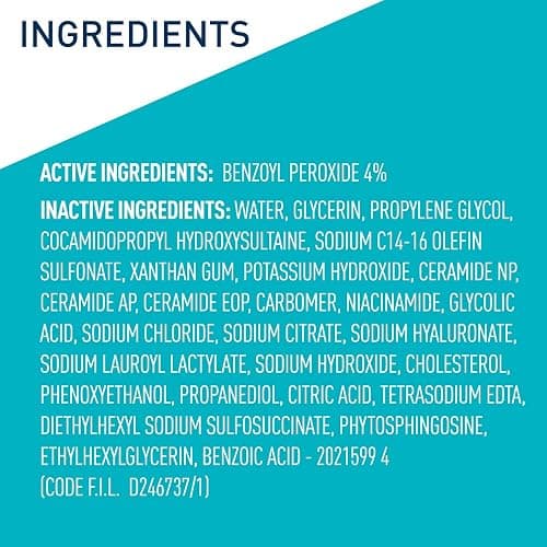 CeraVe Acne Foaming Cream Cleanser, 4% Benzoyl Peroxide Face Wash With Hyaluronic Acid, Niacinamide & Ceramides, Gentle Daily Acne Treatment For Face thumbnail 7