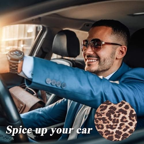 4 Pack Car Coasters, 2.75inch Leopard Print Cup Holder Coasters for Car, Neoprene Cup Pad Mat Coaster for Cup Holders for Women thumbnail 7