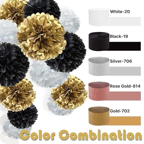 PartyWoo Gold Crepe Paper Streamers 4pcs 328ft Pack of Gold Crepe Paper for Wedding Birthday Baby Shower Engagement Anniversary New Year Eve Graduation Party Decorations(1.8 Inchx82 Ft/Roll) thumbnail 3