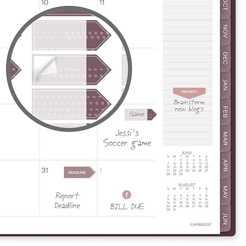 Cambridge Planner 2026-2027 Weekly & Monthly Academic 12-Month July-June, 8-1/2" x 11", Stria (1797-905A) thumbnail 6
