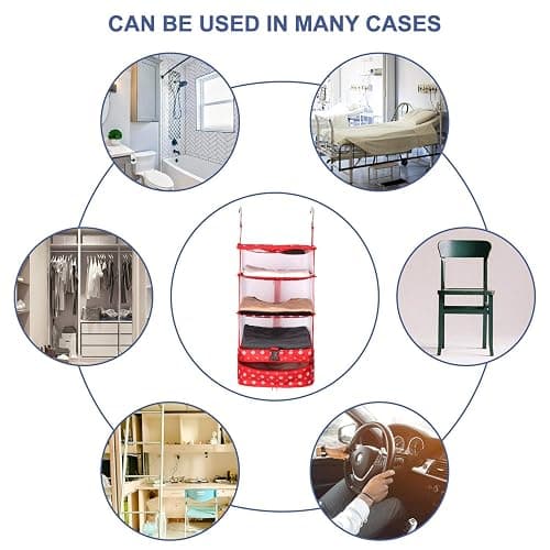 TABITORA Portable Hanging Travel Shelves Bag Packing Cube Organizer Suitcase Storage Large Capacity thumbnail 6
