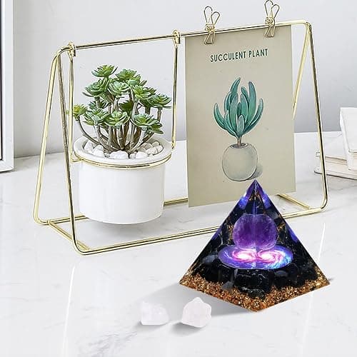 Hopeseed Orgone Pyramid for Positive Energy, Orgonite Amethyst&Obsidian Healing Crystal Pyramids for Reduce Stress Chakra Reiki Healing Meditation Attracts Lucky and Success thumbnail 7