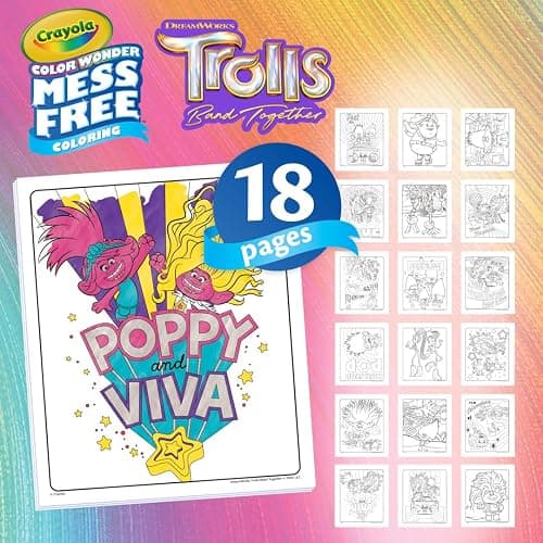 Crayola Trolls 3 Color Wonder Activity Set, Trolls Mess Free Coloring Pages for Toddlers, Travel Activity, Troll Toys, Toddler Gifts thumbnail 3