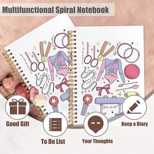 OHDCE Gymnastic Spiral Notebook Journal 5.5x8.3 Inch, Gymnastics Gifts, Gym Girl Gifts Hardcover Journal Notebook for Study Work Office thumbnail 4
