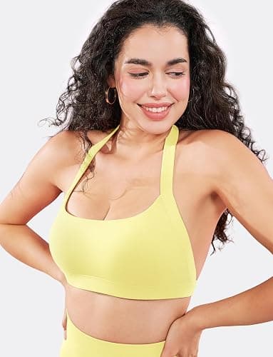 VOYJOY Sports Bras for Women Basic Wireless Bra Crop Workout Yoga Bra Sexy Tank Top thumbnail 2