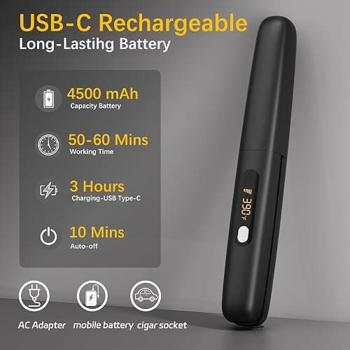 Cordless Hair Straightener Curler 2 in 1 Ceramic Flat Iron Mini Portable Fast Heating 30s 4500mAh Battery 4 Temp Adjustments LCD Display USB Rechargeable for Women Men with Pouch (Black) thumbnail 4
