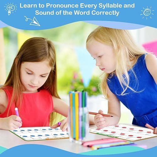 Aizweb Phonemic Awareness Dry Erase Board,9" x 12" Syllable Small Whiteboard,Speech Therapy Material Phonics Games, Letter Sound,Science Reading Manipulative,Preschool Kindergarten Classroom Must Have thumbnail 5