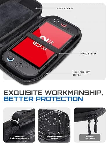 SUPCASE for Nintendo Switch 2 Carrying Case 2025, [12 Game Card Storage] [Military-Grade Protection] Spacious Portable Hard Shell Travel Bag for Nintendo Switch 2 Console & Accessories, Black thumbnail 4