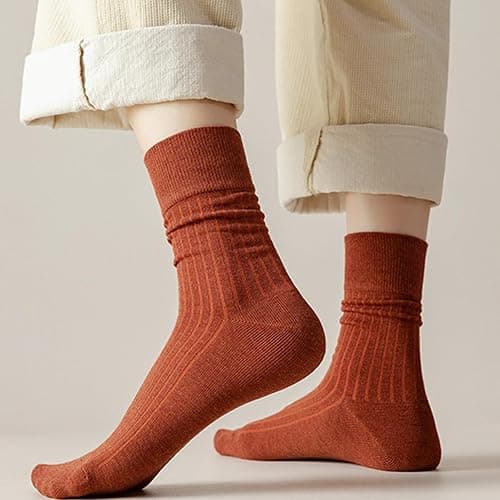 Riccess 10 Pairs of Retro Colorful Athletic Socks for Women, Solid Color, Above Ankle Crew Stretch Socks for Girls thumbnail 5