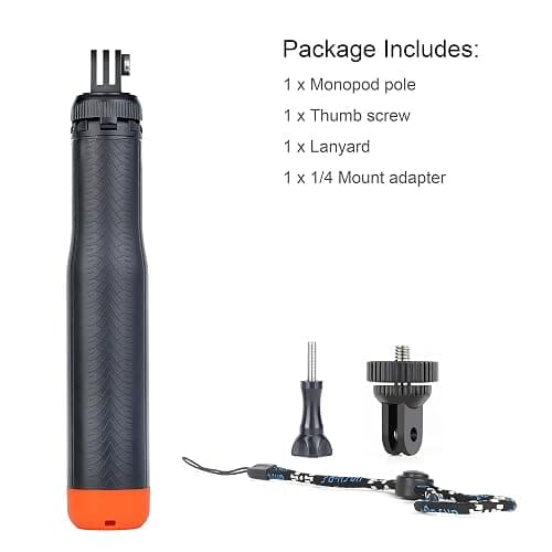 SOONSUN 4in1 Floating Selfie Stick Tripod for GoPro Hero 13 12 11 10 9 8 7 6 5 4 3, Max, AKASO, Osmo Action 3/4/5 Pro Camera - As Waterproof Extension Monopod Pole Floating Handle Grip Tripod Stand thumbnail 6