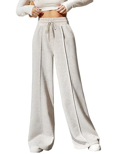 Yousify Wide Leg Sweatpants for Women Casual Elastic High Waisted Drawstring Long Pants with Pockets thumbnail 2