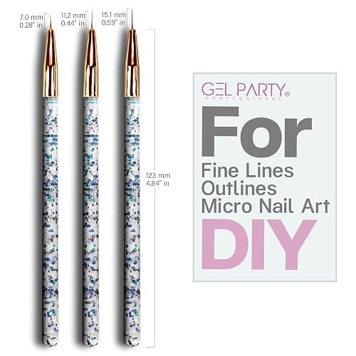 GELPARTY 32-Piece Nail Art Brush Set Professional Brushes for Acrylic, Gel, UV, Ombre, Dotting & 3D Designs | Drawing Pen For Gel Complete Kit for Salon & DIY Use thumbnail 4
