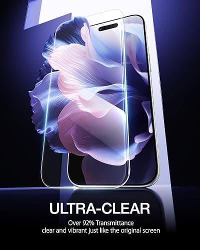 NIMASO for iPhone Air Screen Protector 6.5-Inch, 2 Pack 9H Hardness HD Clear Tempered Glass Military Grade Shatterproof, Anti-Scratch, with Easy Installation Tool thumbnail 2