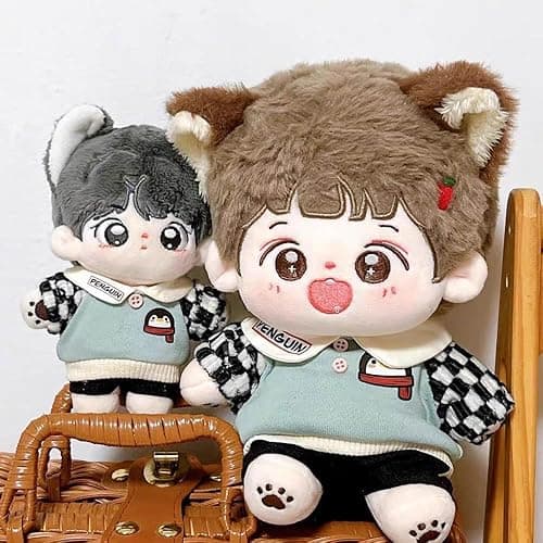 niannyyhouse 10cm 20cm Plush Doll Clothes Jacket Pants Penguin Tracksuit Suit Dolls Accessories Dress Up (Brown, 10cm) thumbnail 4