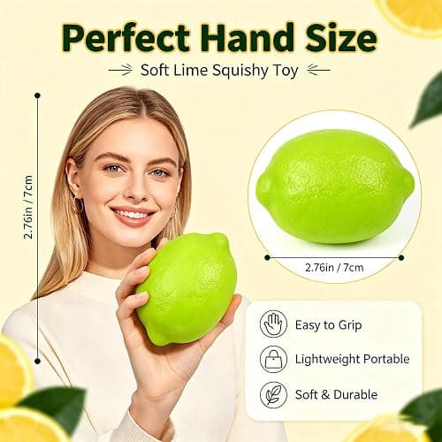Crunchy Squishy, Slow Rising Squishy Sensory Toys,Stress Relief Fidget Toys | 2PCS Squeezy Squishy Crunchy，ASMR Crunchy Lemon Color Changing Stress Ball, Birthday Gifts &Party Favors thumbnail 2