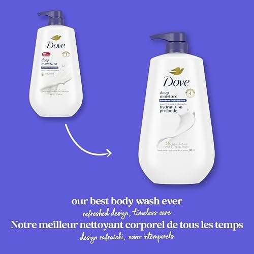 Dove Body Wash Deep Moisture For 24hr Lotion-Soft Skin Moisturizing Skin Cleanser with No Sulfates No Parabens, 905mL (Pack of 2) thumbnail 7