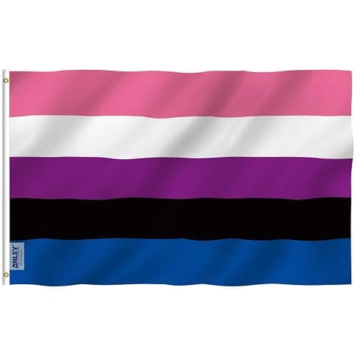 Anley Fly Breeze 3x5 Feet Genderfluid Flag - Vivid Color and Fade proof - Canvas Header and Double Stitched - Genderfluid Pride Flags Polyester with Brass Grommets 3 X 5 Ft - Image 1