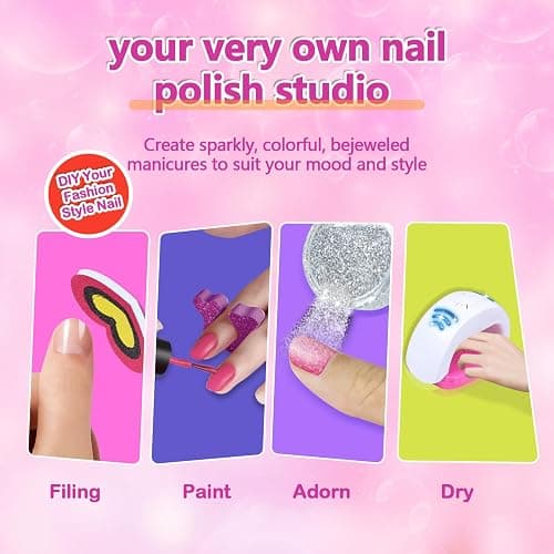 Kids Spa Kit for Girls, Foot Spa Day Kit for Girls, Girl Stuff for Manicures Pedicure, Nail Art Salon Kit Christmas Birthday Gift for 6 7 8 9 10-12 Years Old Girl thumbnail 5