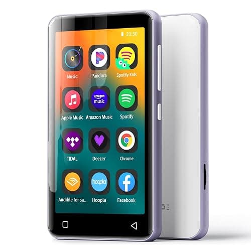 innioasis 80GB MP3 Player with Bluetooth and WiFi, MP3 Player for Kids with Spotify, Spotify Kids, Pandora, Audible, 4.0" Touch Screen Music Player with Parental Controls, Up to 1TB (White+ Purple) - Image 1