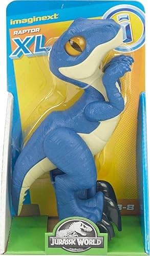 Fisher-Price Imaginext Jurassic World Dinosaur Toy Raptor XL Poseable Figure, 9 Inches Tall, Pretend Play Preschool Kids Ages 3+ Years - World Raptor thumbnail 6